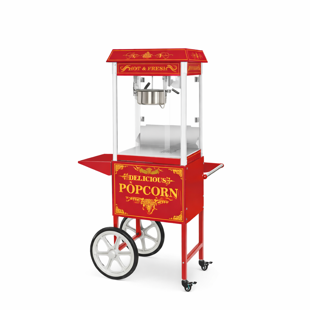 Popcorn-maskine på vogn