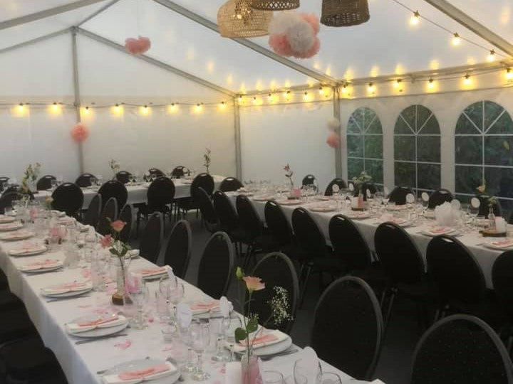 Professionelt festtelt, hvidt - 6x12m (72 kvm - ca. 50-70 gæster)