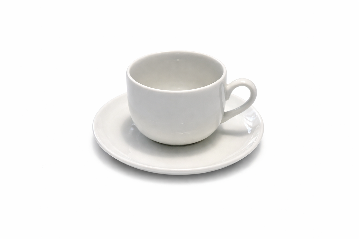 Kaffekop m. underkop - hvidt porcelæn