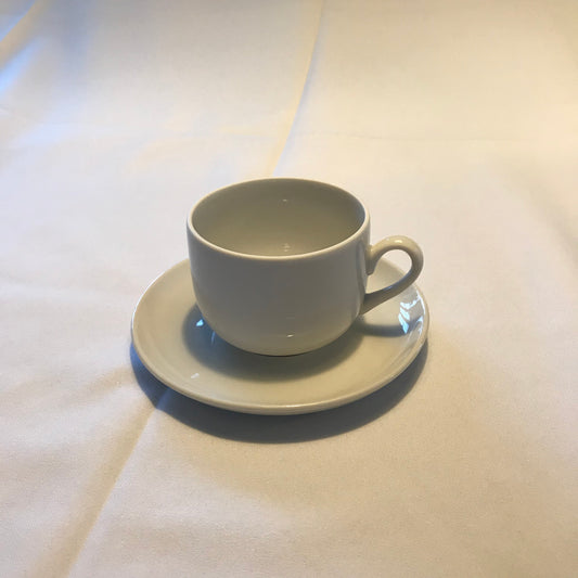 Kaffekop m. underkop - hvidt porcelæn